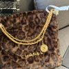 Chanel 22 Mini Handbag leather texture Leopard Print