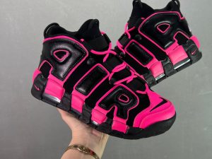 Nike Air More Uptempo Black Pink sneakers with iconic 'AIR' branding