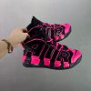 Nike Air More Uptempo Black Pink sneakers featuring iconic ‘AIR’ branding and durable leather construction