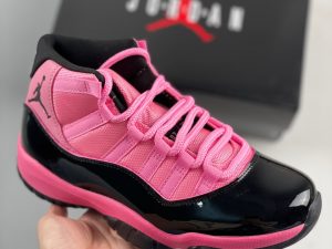 Air Jordan 11 Retro Black Pink Patent Leather — Side Profile View