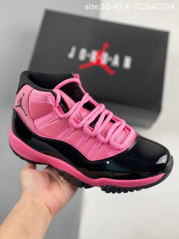 i1769580619330_3435_0_0 Air Jordan 11 Retro Black Pink Patent Leather — Side Profile View