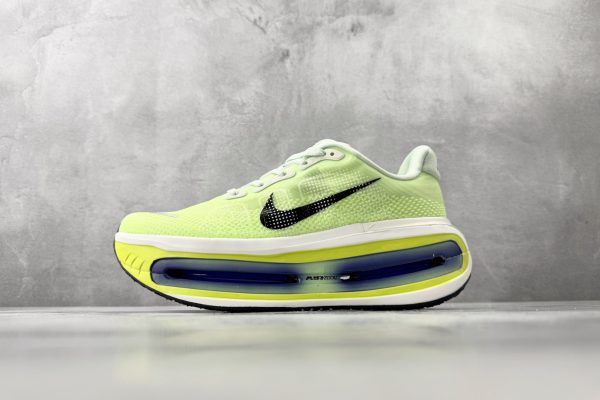 wsxc1779201238634_0 Nike Air Zoom Vomero Premium Volt fluorescent green running shoes, side profile view