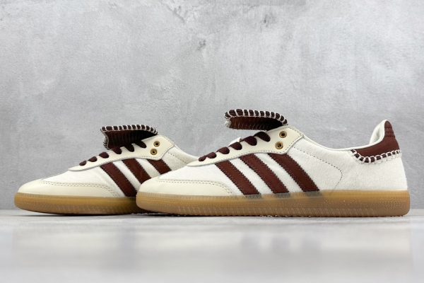 Wales Bonner x Adidas Originals Samba Pony Tonal White Brown — Side Profile