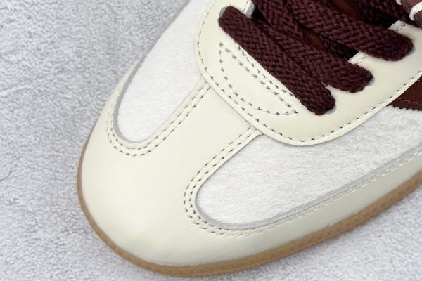 Wales Bonner Samba Pony Tonal decorative topstitching detail — Suede upper close-up