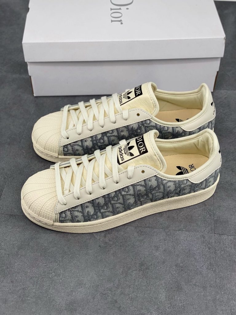 Adidas Superstar x Dior collaboration sneaker detail - Shell Toe design
