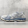 wsxc1780495872982_0 KITH x ASICS GEL-KAYANO 12.1 Loyalty Pack running shoes in Nebula Ice Blue Cream colorway — side view showing FluidRide midsole and GEL cushioning
