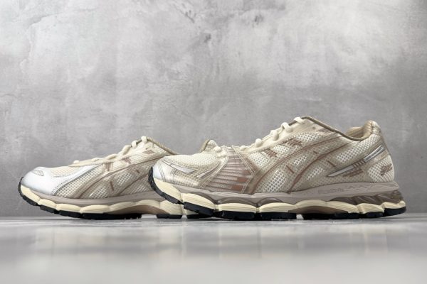 ASICS × KITH GEL-Kayano 12.1 Loyalty Pack pair in Beige — full collection view showing all design details