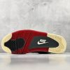 wsxc1781258399668_3 Air Jordan 4 color-blocked outsole with red midfoot, black Nike logo, and cream rubber toe
