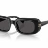 Miu Miu black rectangle acetate sunglasses with black lenses