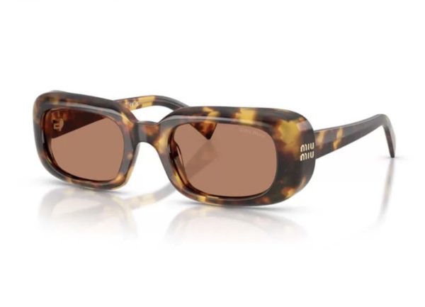 Miu Miu tortoiseshell rectangle sunglasses with brown lenses, t