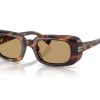 Miu Miu tortoiseshell rectangle sunglasses with gold amber len